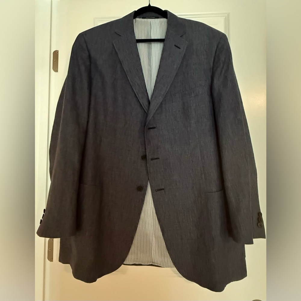 ZEGNA Men’s Linen Blazer - US Size 48 Long - Picture 8 of 12